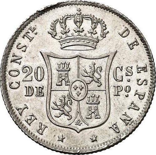 Реверс монеты - 20 сентаво 1884 года - цена серебряной монеты - Филиппины, Альфонсо XII