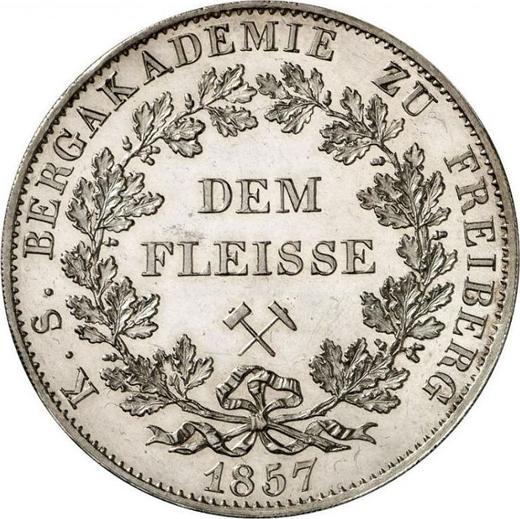 Reverse 2 Thaler 1857 B "Hard Work Award" - Silver Coin Value - Saxony-Albertine, John