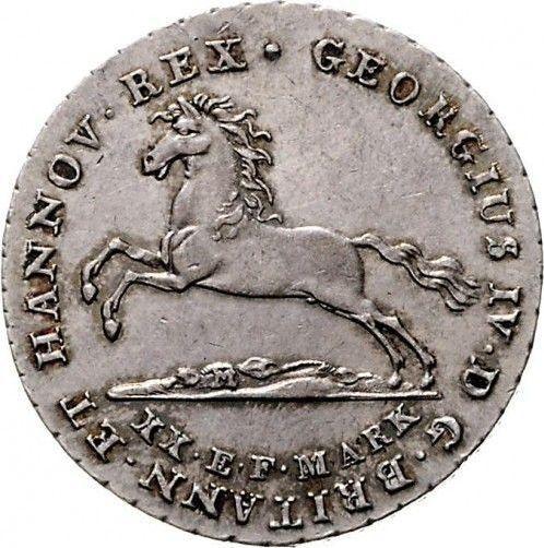Аверс монеты - 16 грошей 1830 года - цена серебряной монеты - Ганновер, Георг IV