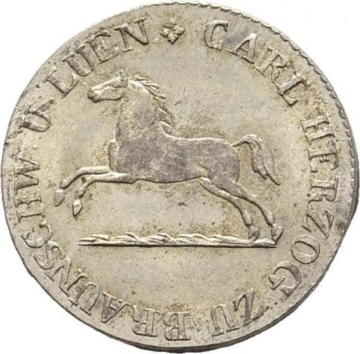 Anverso 1/12 tálero 1828 CvC - valor de la moneda de plata - Brunswick-Wolfenbüttel, Carlos II