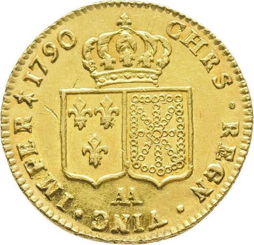 Реверс монеты - Двойной луидор 1790 года AA Мец - цена золотой монеты - Франция, Людовик XVI