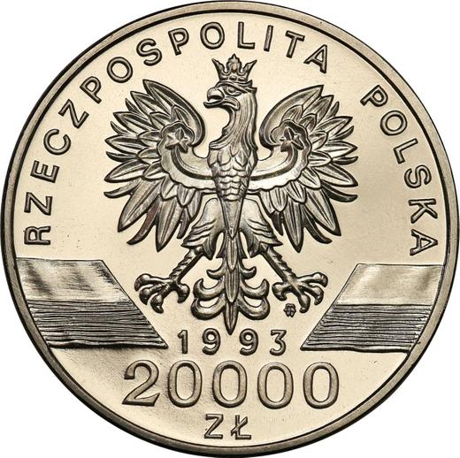 Аверс монеты - Пробные 20000 злотых 1993 года MW ET "Деревенская ласточка" Никель - цена  монеты - Польша, III Республика до деноминации