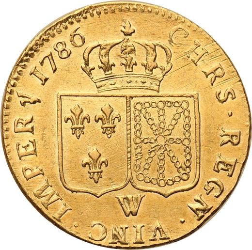 Реверс монеты - Луидор 1786 года W Лилль - цена золотой монеты - Франция, Людовик XVI