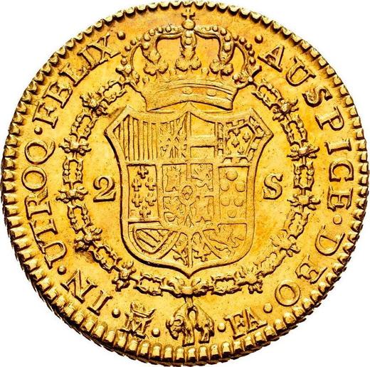 Реверс монеты - 2 эскудо 1806 года M FA - цена золотой монеты - Испания, Карл IV