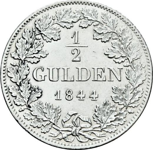 Reverso Medio florín 1844 - valor de la moneda de plata - Baviera, Luis I de Baviera