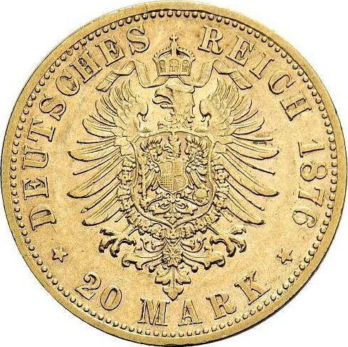 Реверс монеты - 20 марок 1876 года F "Вюртемберг" - цена золотой монеты - Германия, Германская Империя