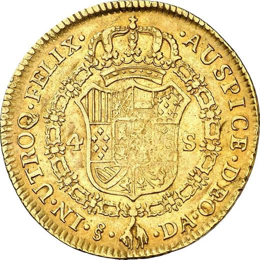 Reverso 4 escudos 1799 So DA - valor de la moneda de oro - Chile, Carlos IV