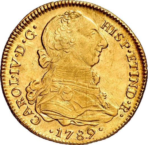 Anverso 4 escudos 1789 IJ - valor de la moneda de oro - Perú, Carlos IV