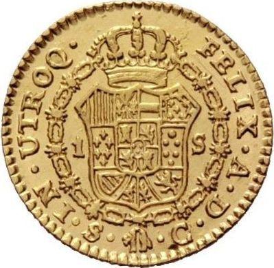 Реверс монеты - 1 эскудо 1785 года S C - цена золотой монеты - Испания, Карл III