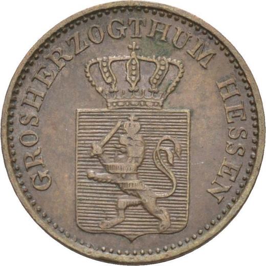 Аверс монеты - 1 пфенниг 1861 года - цена  монеты - Гессен-Дармштадт, Людвиг III