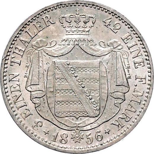 Реверс монеты - 1/3 талера 1856 года F - цена серебряной монеты - Саксония-Альбертина, Иоганн