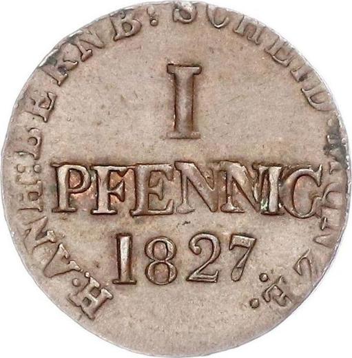 Reverso 1 Pfennig 1827 - valor de la moneda  - Anhalt-Bernburg, Alexis Federico Cristián