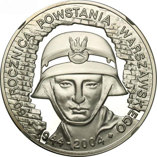 Reverse 10 Zlotych 2004 MW ET "60th Anniversary of the Warsaw Uprising" - Silver Coin Value - Poland, III Republic after denomination