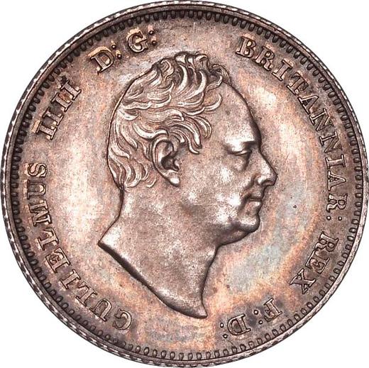 Аверс монеты - Пробные 4 пенса (1 Грот) 1836 года Рубчатый гурт - цена серебряной монеты - Великобритания, Вильгельм IV
