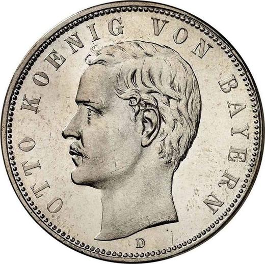 Аверс монеты - 5 марок 1902 года D "Бавария" - цена серебряной монеты - Германия, Германская Империя