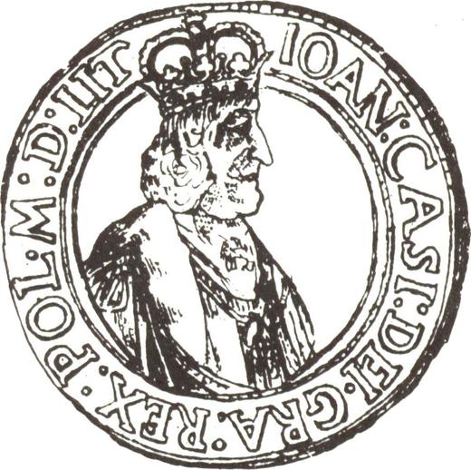 Аверс монеты - Полталера 1649 года GP "Узкий портрет" - цена серебряной монеты - Польша, Ян II Казимир