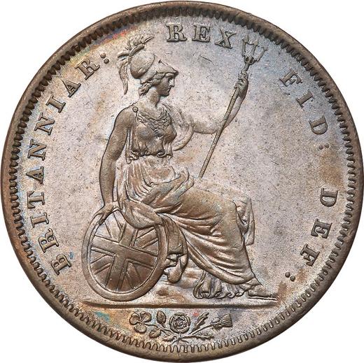 Реверс монеты - Пенни 1827 года - цена  монеты - Великобритания, Георг IV