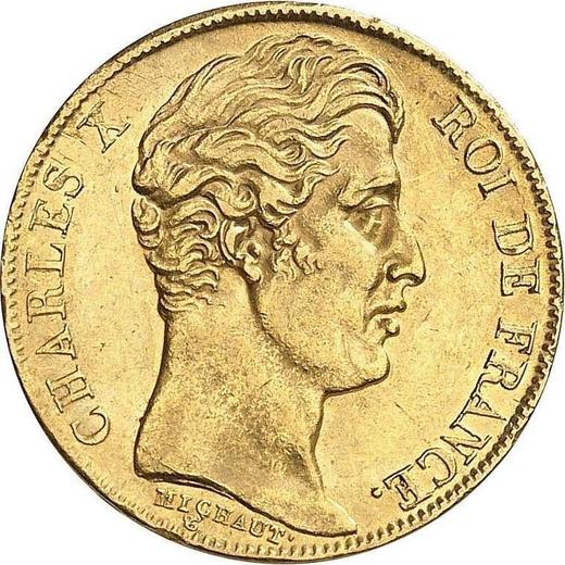 Аверс монеты - 20 франков 1825 года A "Тип 1825-1830" Париж - цена золотой монеты - Франция, Карл X