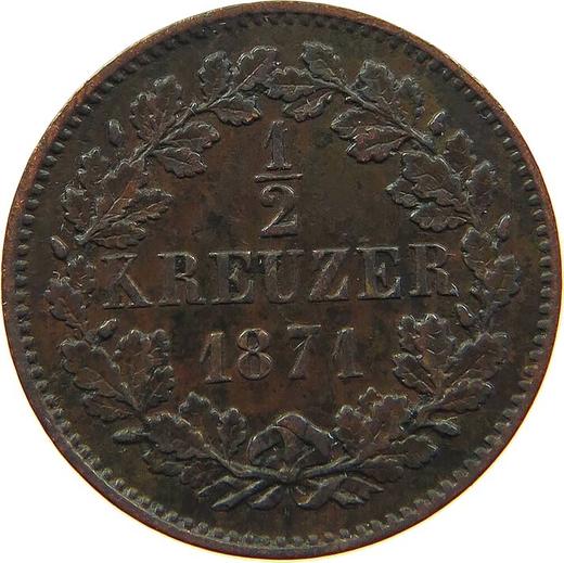 Rewers monety - 1/2 krajcara 1871 - cena  monety - Badenia, Fryderyk I