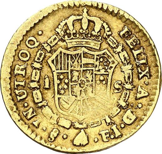 Rewers monety - 1 escudo 1806 So FJ - cena złotej monety - Chile, Karol IV