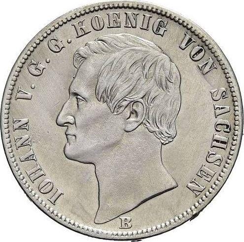 Аверс монеты - Талер 1870 года B - цена серебряной монеты - Саксония-Альбертина, Иоганн