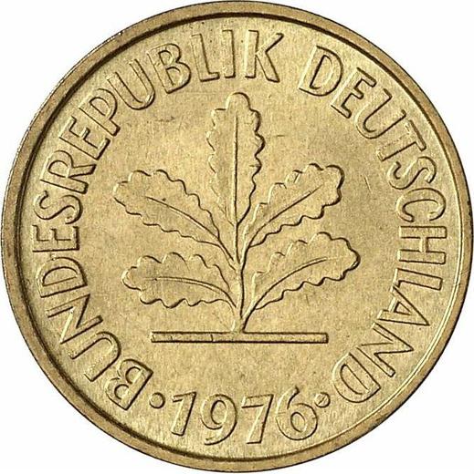 Reverso 5 Pfennige 1976 D - valor de la moneda  - Alemania, RFA