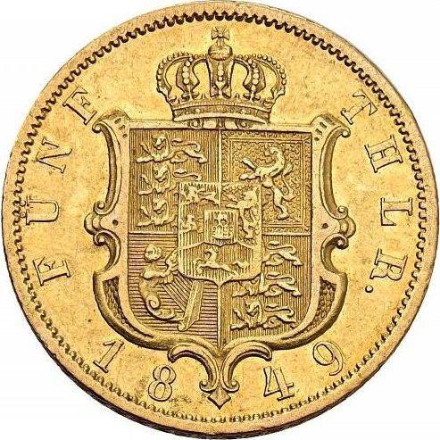 Реверс монеты - 5 талеров 1849 года B "Тип 1849-1851" - цена золотой монеты - Ганновер, Эрнст Август