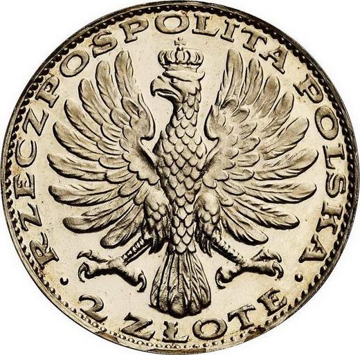 Аверс монеты - Пробные 2 злотых 1928 года "Ченстоховская икона Божией Матери" Серебро - цена серебряной монеты - Польша, II Республика