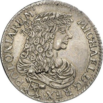 Obverse Pattern 1 Zloty (1/3 thaler) 1671 MH - Silver Coin Value - Poland, Michael Korybut