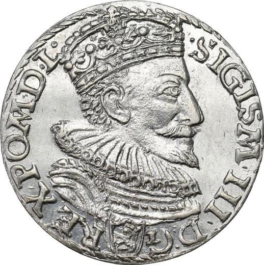 Аверс монеты - Трояк (3 гроша) 1594 года "Мальборкский монетный двор" - цена серебряной монеты - Польша, Сигизмунд III Ваза