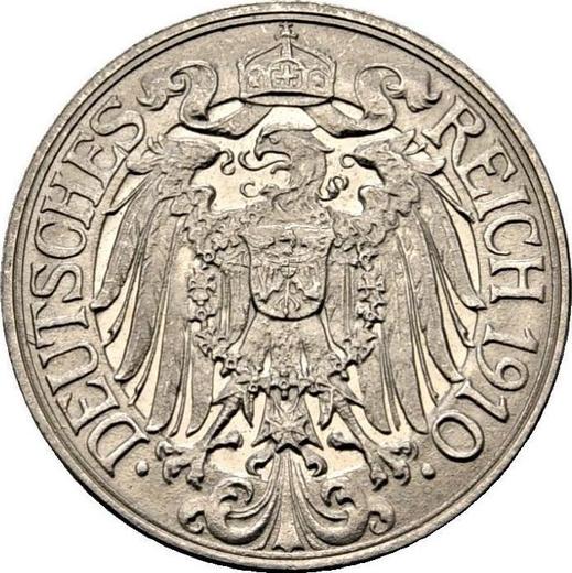 Reverse 25 Pfennig 1910 F "Type 1909-1912" -  Coin Value - Germany, German Empire