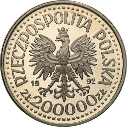 Аверс монеты - Пробные 200000 злотых 1992 года MW BCH "Конвой" Никель - цена  монеты - Польша, III Республика до деноминации