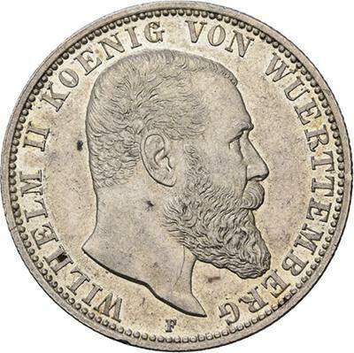 Anverso 2 marcos 1900 F "Würtenberg" - valor de la moneda de plata - Alemania, Imperio alemán
