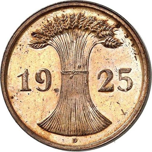 Reverso 2 Reichspfennigs 1925 D - valor de la moneda  - Alemania, República de Weimar