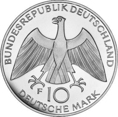 Rewers monety - 10 marek 1972 F "XX Letnie Igrzyska Olimpijskie" - cena srebrnej monety - Niemcy, RFN