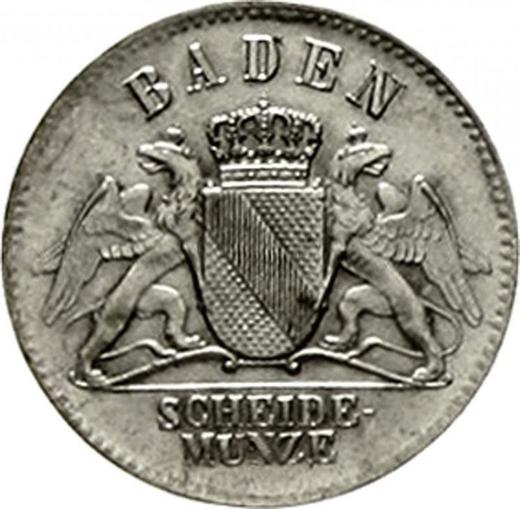 Аверс монеты - 3 крейцера 1871 года - цена серебряной монеты - Баден, Фридрих I