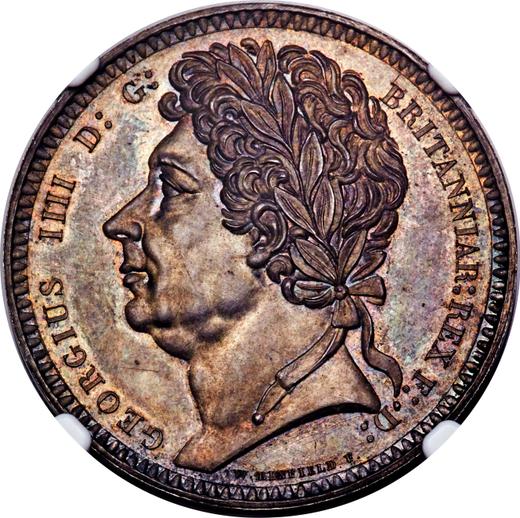 Awers monety - Próba 1/2 korony bez daty (1824-1825) "Autorstwa W. Binfielda" Srebro - cena srebrnej monety - Wielka Brytania, Jerzy IV