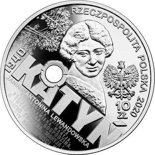 Anverso 10 eslotis 2020 "Katyń - Palmiry 1940" - valor de la moneda de plata - Polonia, República moderna
