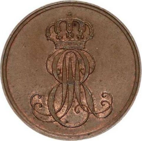 Аверс монеты - 2 пфеннига 1849 года B - цена  монеты - Ганновер, Эрнст Август