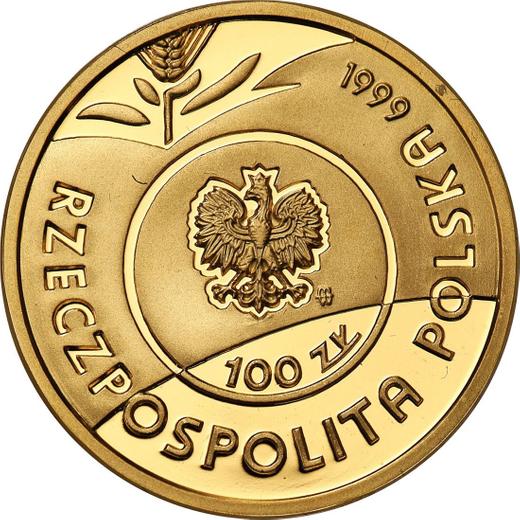 Аверс монеты - 100 злотых 1999 года MW RK "Иоанн Павел II" - цена золотой монеты - Польша, III Республика после деноминации
