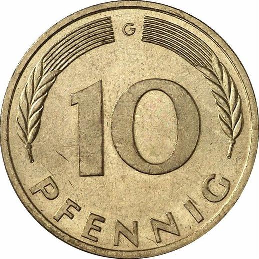 Anverso 10 Pfennige 1981 G - valor de la moneda  - Alemania, RFA