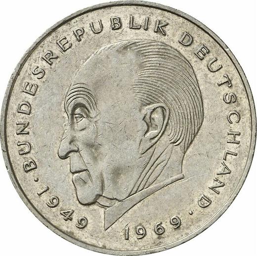 Anverso 2 marcos 1984 D "Konrad Adenauer" - valor de la moneda  - Alemania, RFA