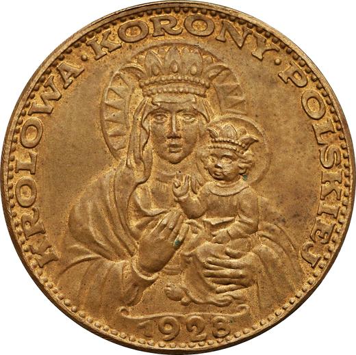 Реверс монеты - Пробные 2 злотых 1928 года "Ченстоховская икона Божией Матери" Бронза - цена  монеты - Польша, II Республика