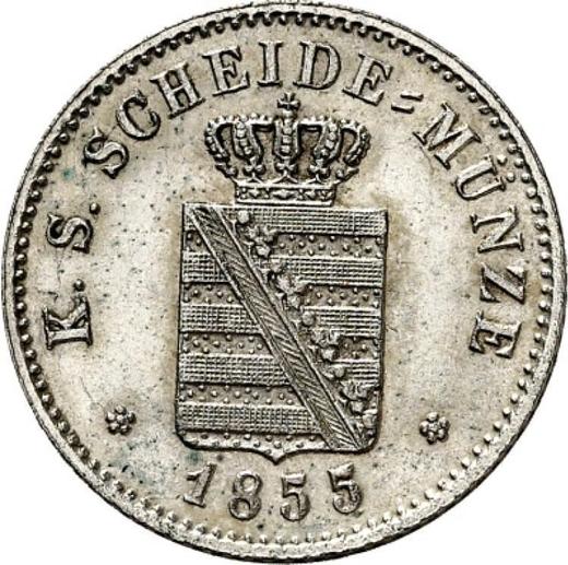 Obverse 2 Neu Groschen 1855 F - Silver Coin Value - Saxony, John