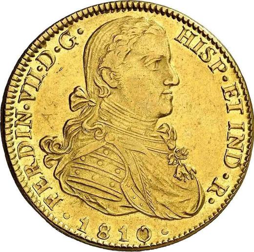 Anverso 8 escudos 1810 Mo HJ - valor de la moneda de oro - México, Fernando VII