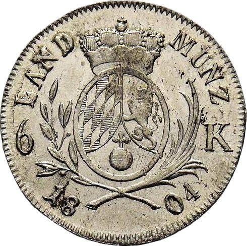 Rewers monety - 6 krajcarów 1804 "Typ 1804-1805" - cena srebrnej monety - Bawaria, Maksymilian I