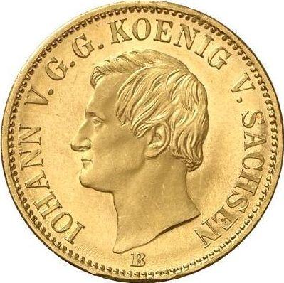 Аверс монеты - 1 крона 1868 года B - цена золотой монеты - Саксония-Альбертина, Иоганн