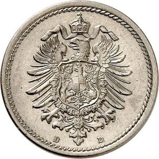 Reverso 5 Pfennige 1888 D "Tipo 1874-1889" - valor de la moneda  - Alemania, Imperio alemán