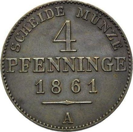Реверс монеты - 4 пфеннига 1861 года A - цена  монеты - Пруссия, Вильгельм I