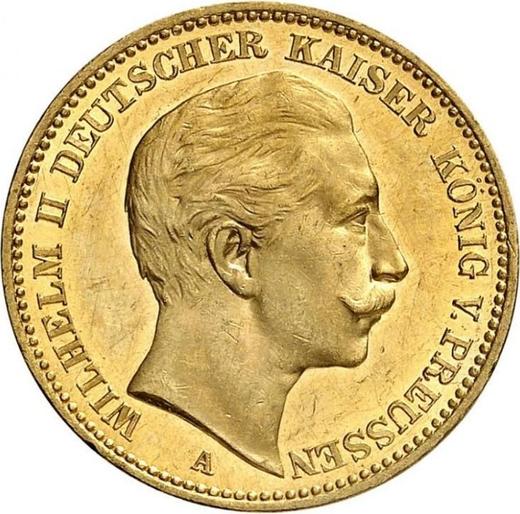Awers monety - 20 marek 1890 A "Prusy" - cena złotej monety - Niemcy, Cesarstwo Niemieckie
